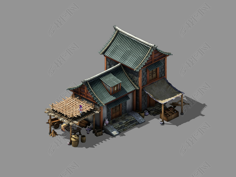 中国古代建筑模型古代民用商用房屋模型图片下