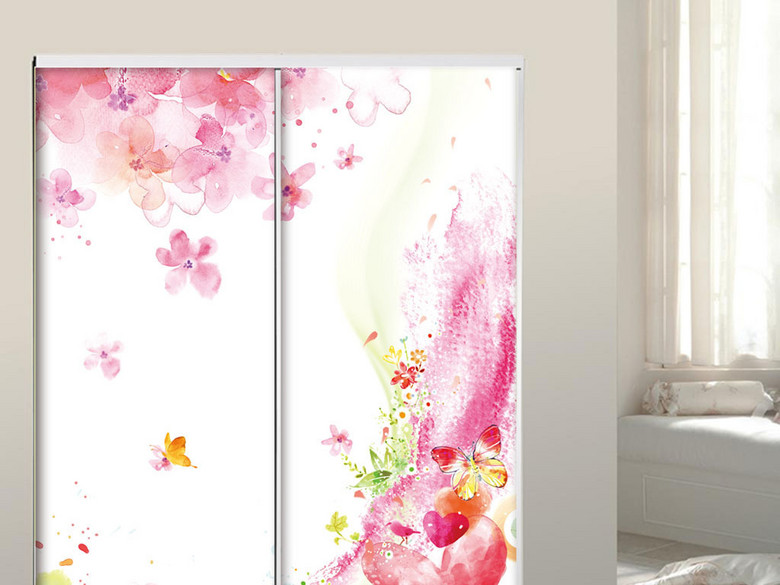 手绘水彩心形小鸟移图门(图片编号:16270591