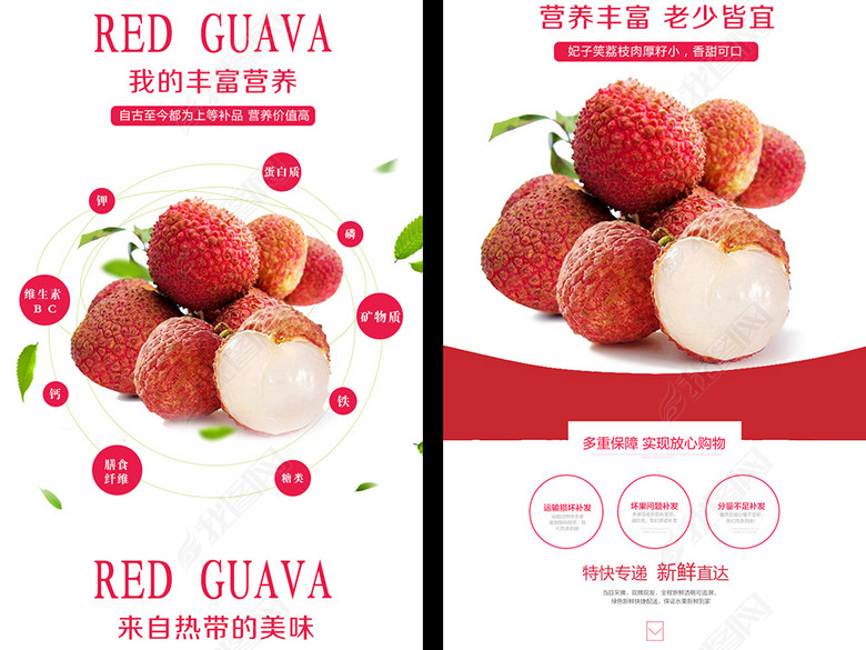 淘宝天猫水果荔枝详情页细节描述模板(图片编