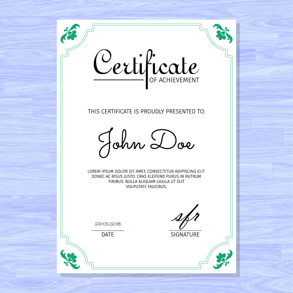 欧式花边企业培训证书模板