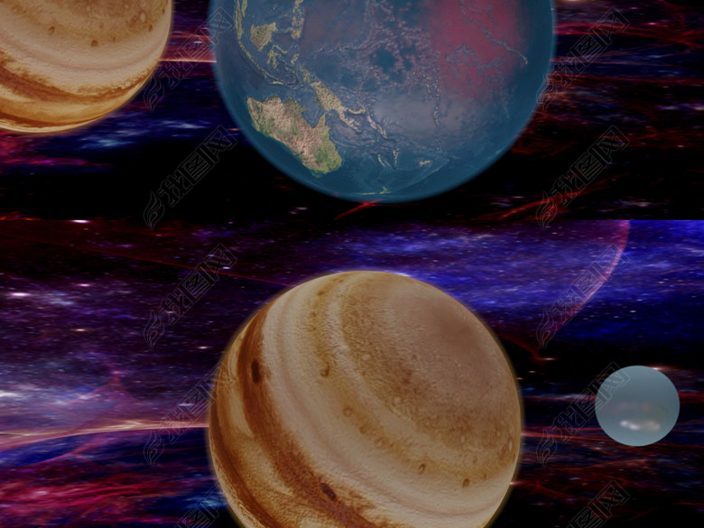 max影视级太阳系九大行星带公转自转动画图片
