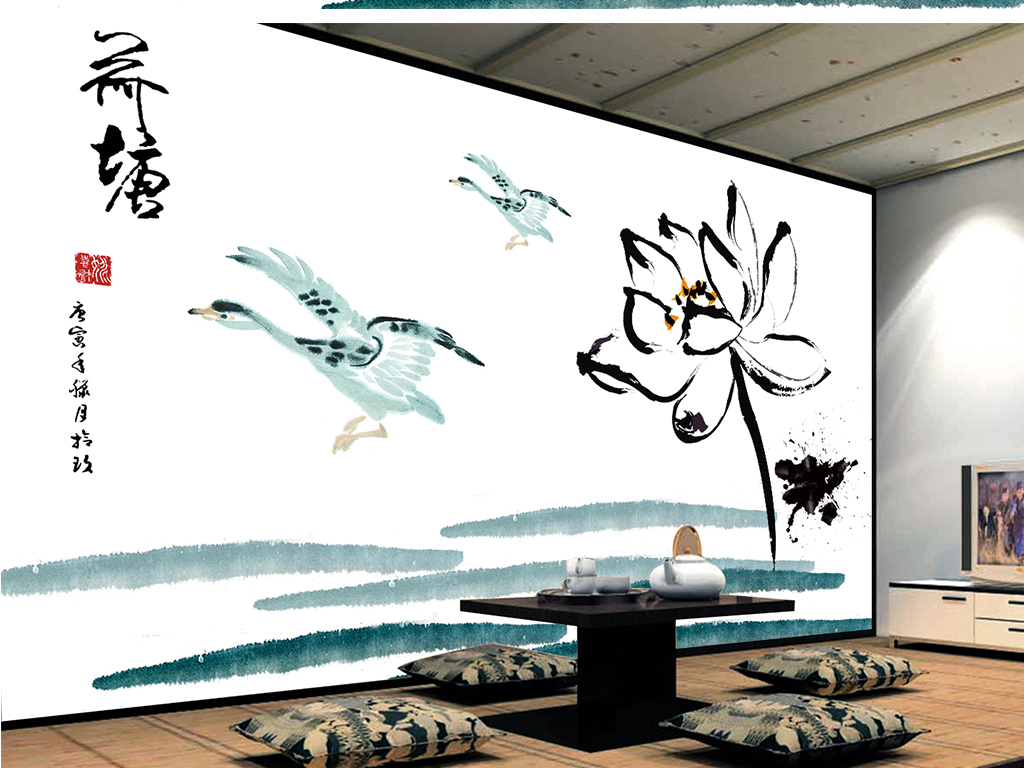 【本作品下载内容为:"新中式水墨文艺荷花仙鹤背景墙"模板,其他内容仅为参考,如需印刷成实物请先认真校稿,避免造成不必要的经济损失。】 【注意】作品授权不包含作品中使用到的字体和摄影图,下载作品后请自行替换。 【声明】未经权利人许可,任何人不得随意使用本网站的原创作品(含预览图),否则将按照我国著作权法的相关规定被要求承担最高达50万元人民币的赔偿责任。所有作品均是用户自行上传分享并拥有版权或使用权,仅供网友学习交流,未经上传用户授权,请勿作他用。