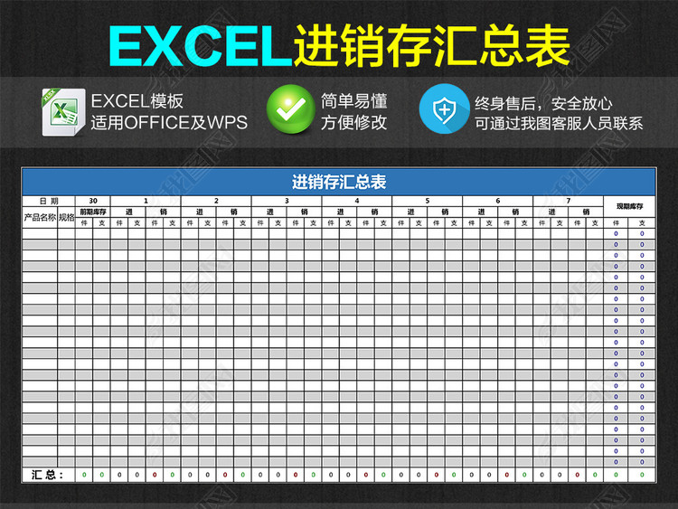 公司仓库出入库进销存汇总表Excel表格