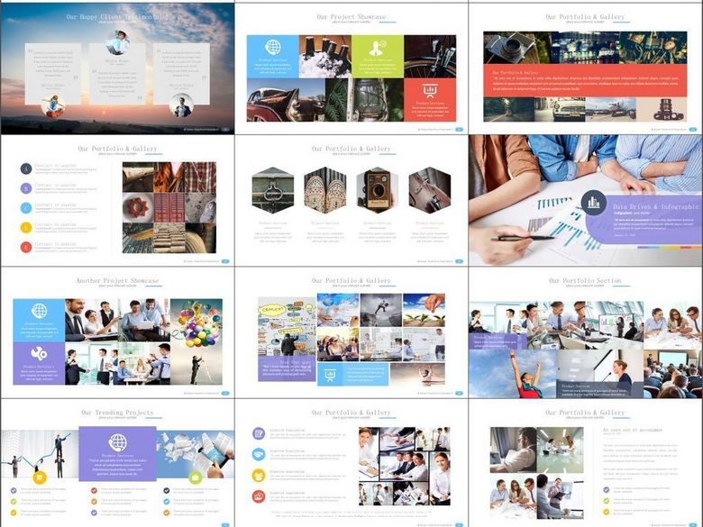 企业简介产品销售案例客户服务PPT模版(图片