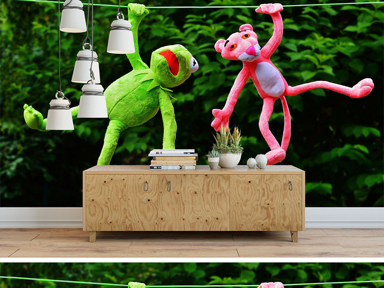 青蛙布偶和粉红老虎(图片编号:16333107)_电视