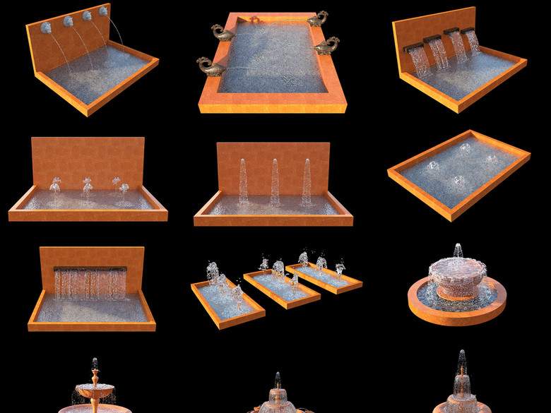 喷泉静帧效果,建筑漫游专用(图片编号:163374