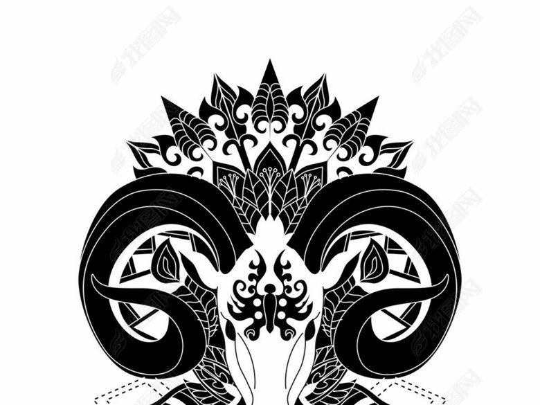 潮牌欧货牛头AI男装t恤印花矢量图素材图片下