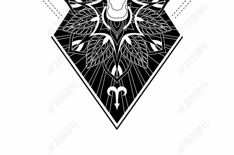 潮牌欧货牛头AI男装t恤印花矢量图素材图片下