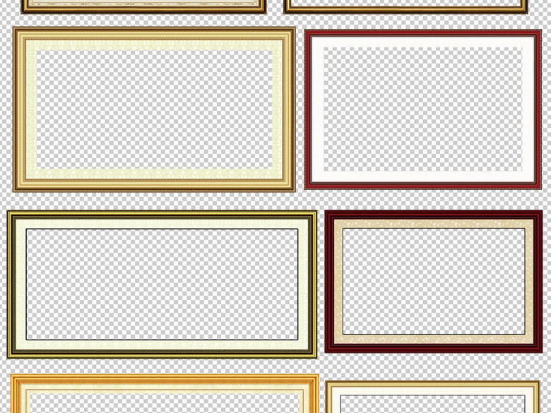 精品相框画框外框素材画裱框书画装裱PSD(图