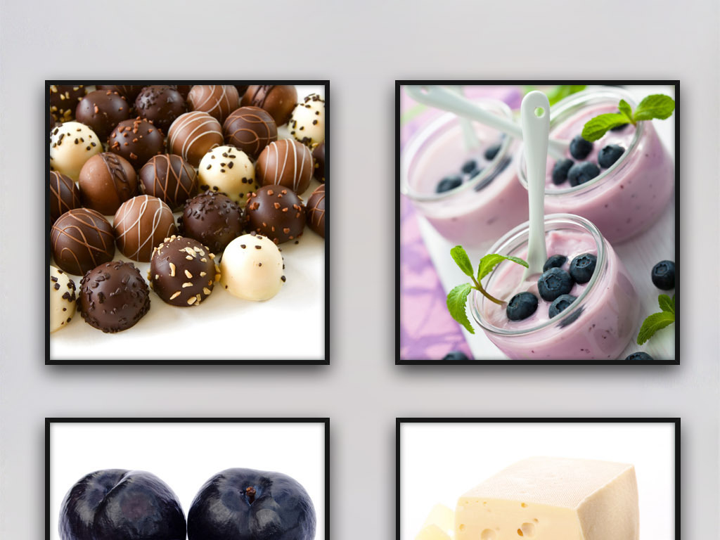 黑布林粉红奶昔奶酪巧克力球美食甜点.图片设