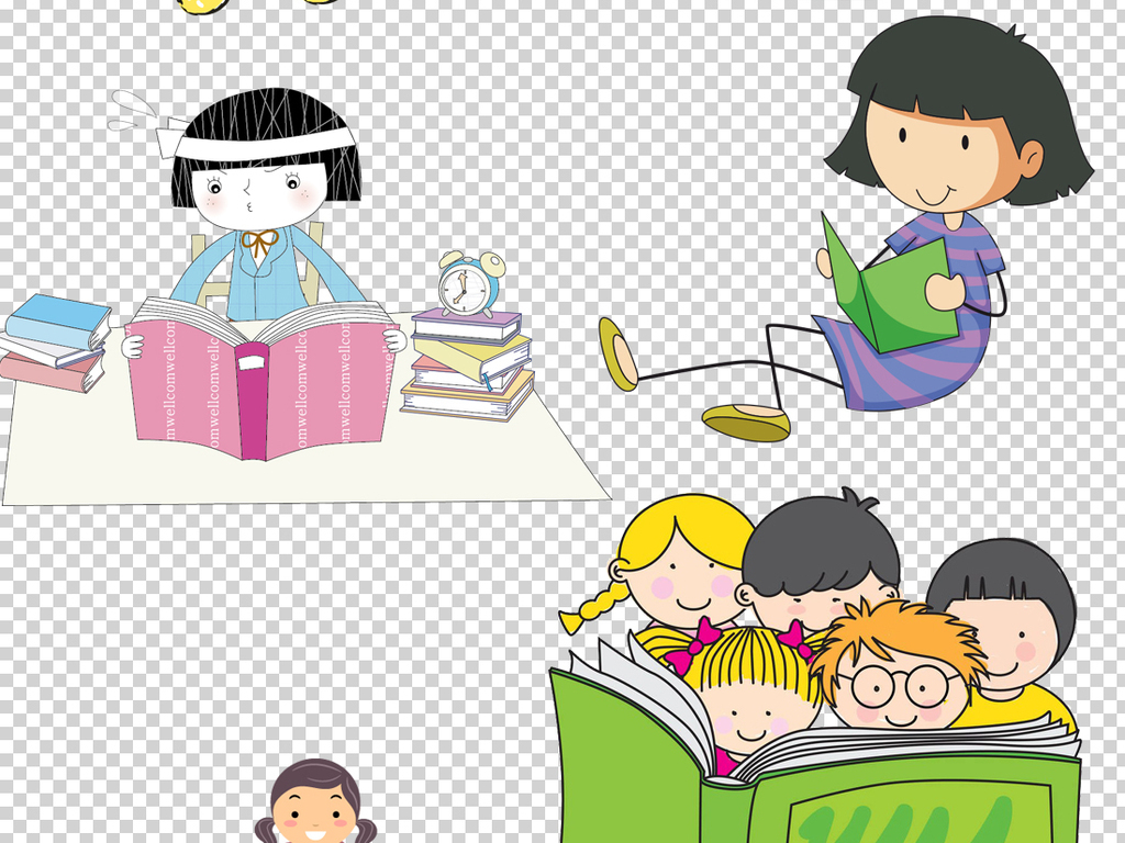 我图网提供精品流行可爱卡通读书人物PNG透明背景素材下载,作品模板源文件可以编辑替换,设计作品简介: 可爱卡通读书人物PNG透明背景素材 位图, RGB格式高清大图,使用软件为 Photoshop CS6(.png) 卡通读书人物