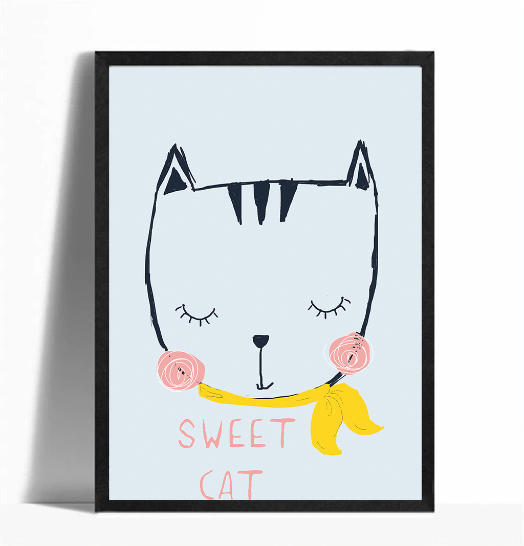 北欧简约可爱卡通动物儿童房装饰画图片设计素