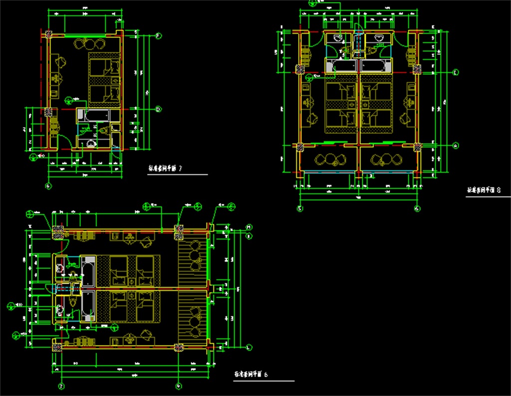 宾馆酒店标准间CAD平面图