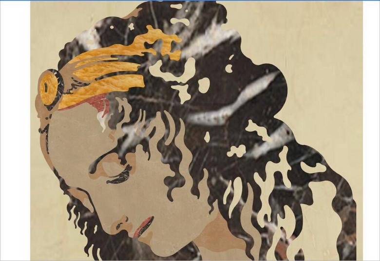 美女人物水刀拼花CAD设计详图(图片编号:163