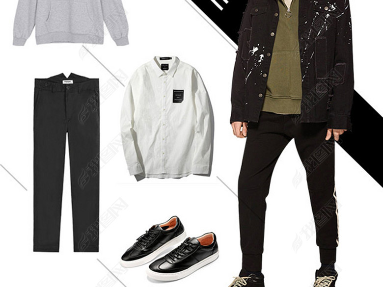 淘宝微商城拼多多男装服饰搭配模板详情页(图