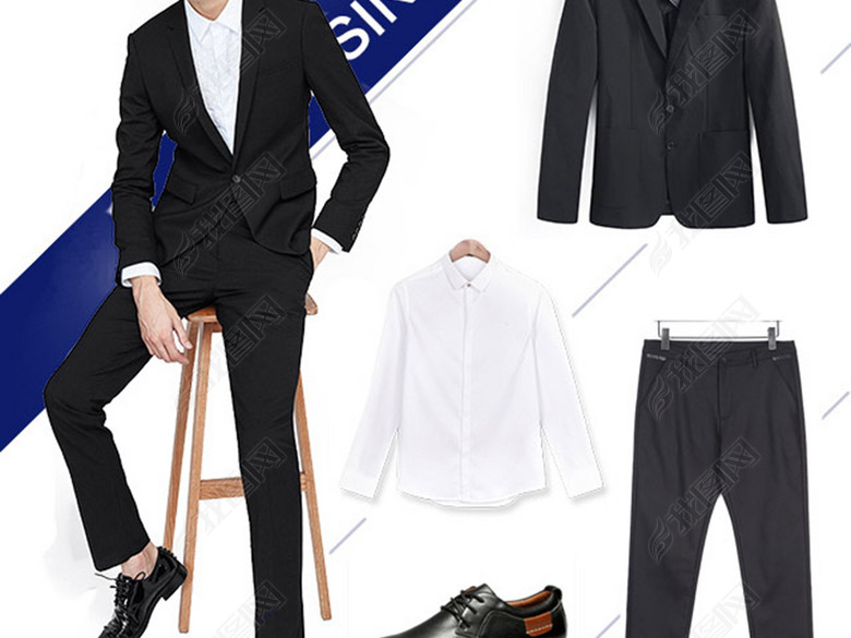 淘宝微商城拼多多男装服饰搭配模板详情页(图