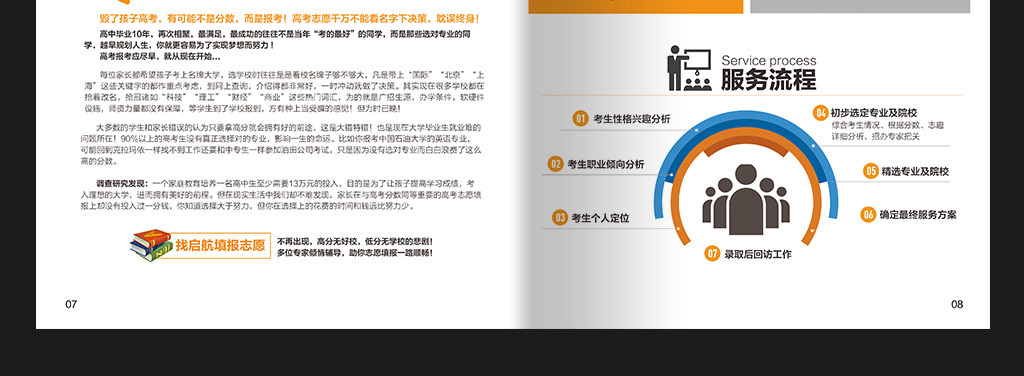 教育培训机构画册招生简章初中晚托班模版