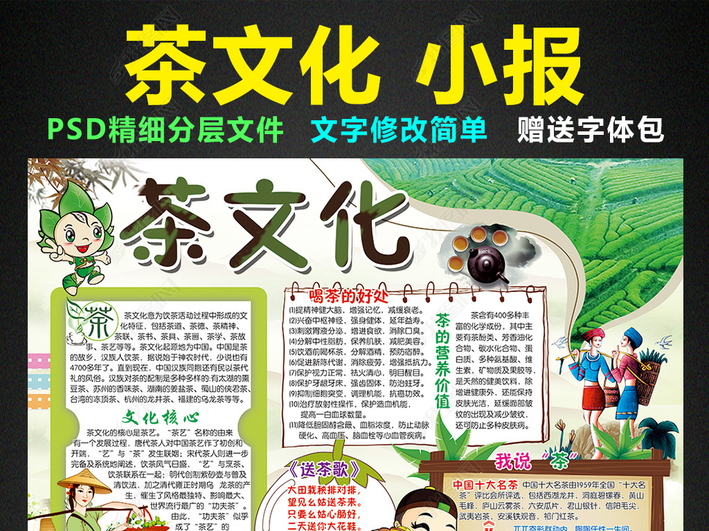 茶文化小报茶艺知识中国茶手抄报电子小报