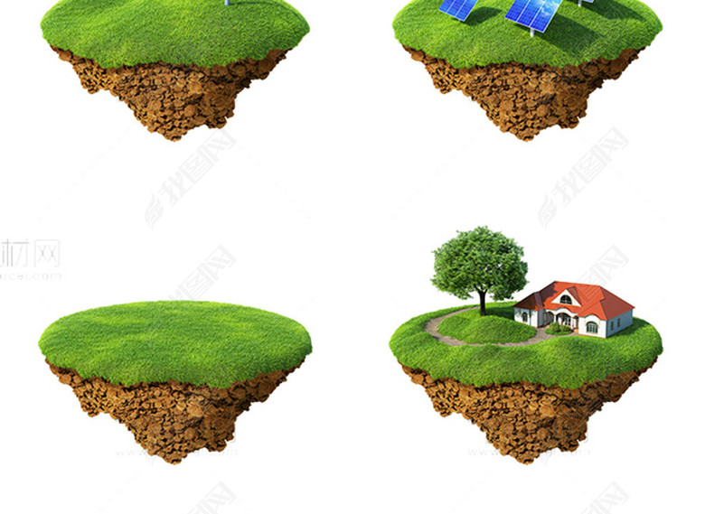 创意悬浮的岛屿ps设计透明素材免抠图图片下