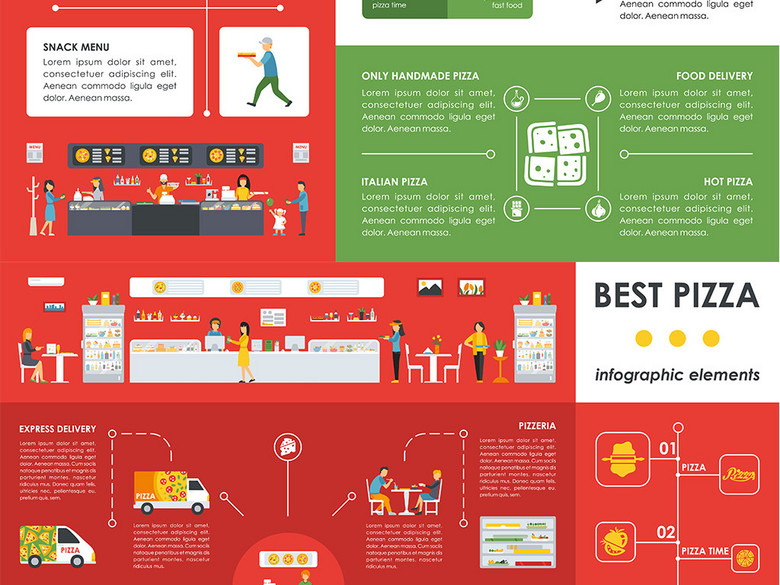 披萨餐饮配送图表模板(图片编号:16369269)_信