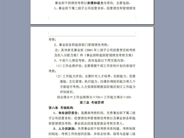某公司干部绩效考核办法22页(图片编号:16372