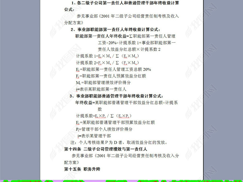 某公司干部绩效考核办法22页图片下载doc素材