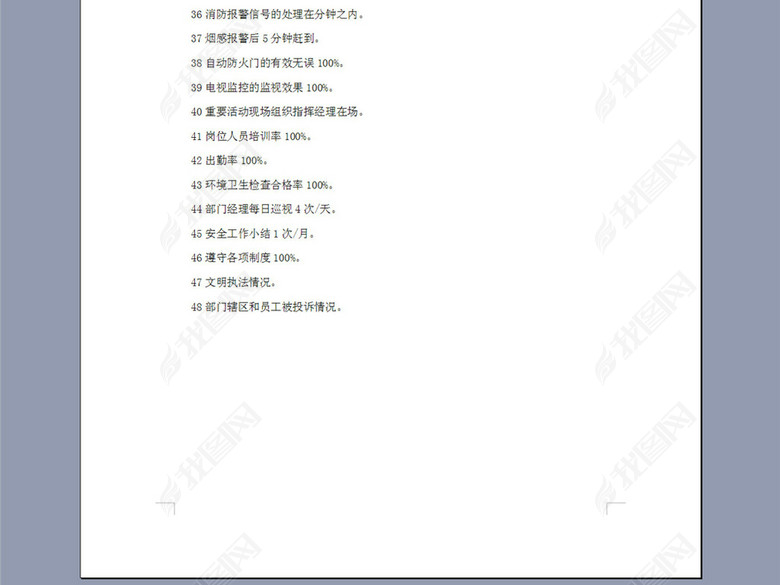 保安部业绩考核标准2P图片下载doc素材-绩效