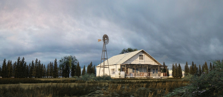 郊外一所漂亮木制民居建筑3D模型(图片编号:1