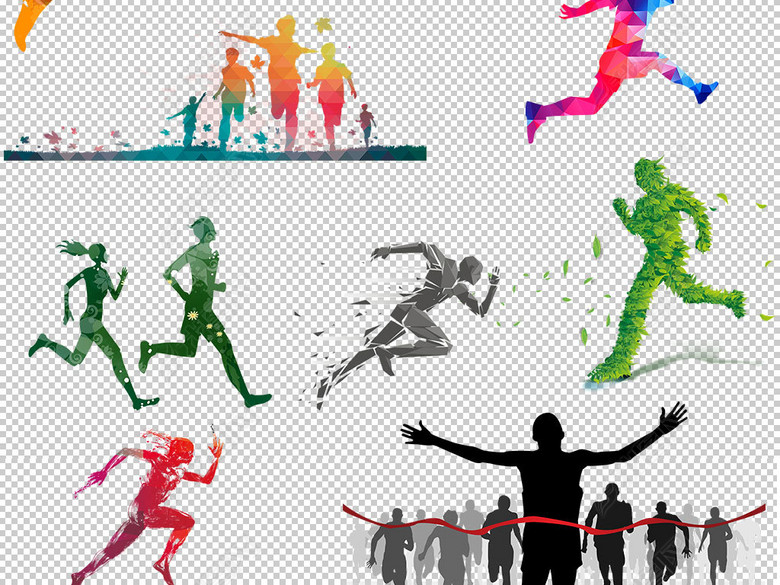 2018奔跑吧艺术字标题设计元素卡通人物图片