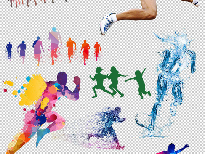 2018奔跑吧艺术字标题设计元素卡通人物(图片