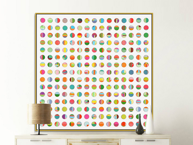 时尚创意炫彩圆点波点抽象装饰画(图片编号:1