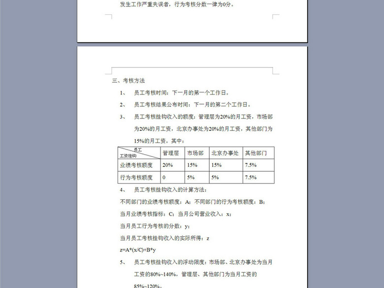 公司员工工作考核制度4P(图片编号:16376615