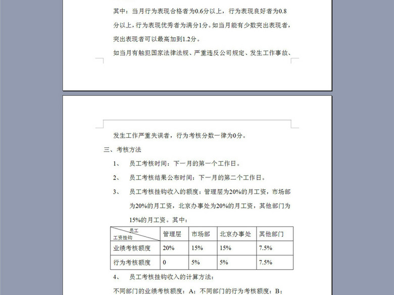 某公司员工工作考核制度范本3P(图片编号:163