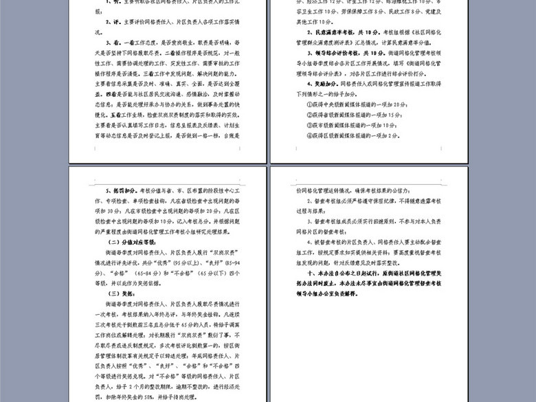 某街道社区网格化管理督查考核制度6P(图片编
