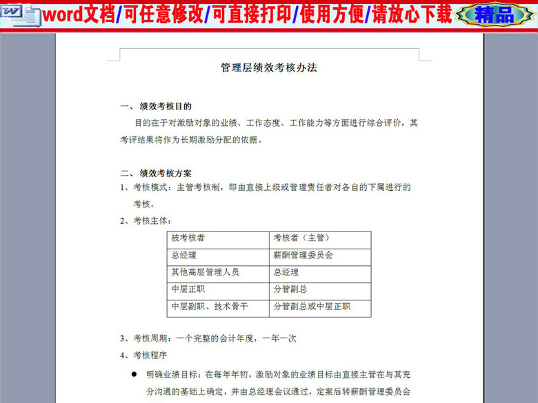 某企业管理层绩效考核条例5P(图片编号:1637