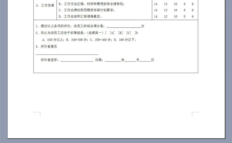 管理人员绩效评价要点表(图片编号:16376992