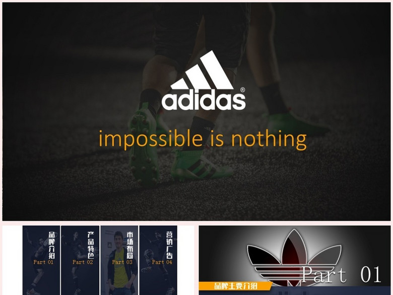 阿迪达斯高端品牌营销策划PPT模版(图片编号