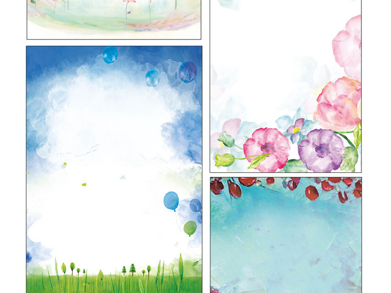 手绘作文集卡通创意文背景校刊画册word(图片