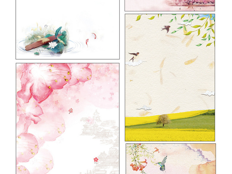 手绘作文集卡通创意文背景校刊画册word(图片