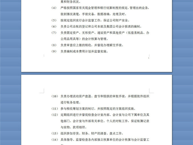 会计室主管岗位职务说明书描述(图片编号:163