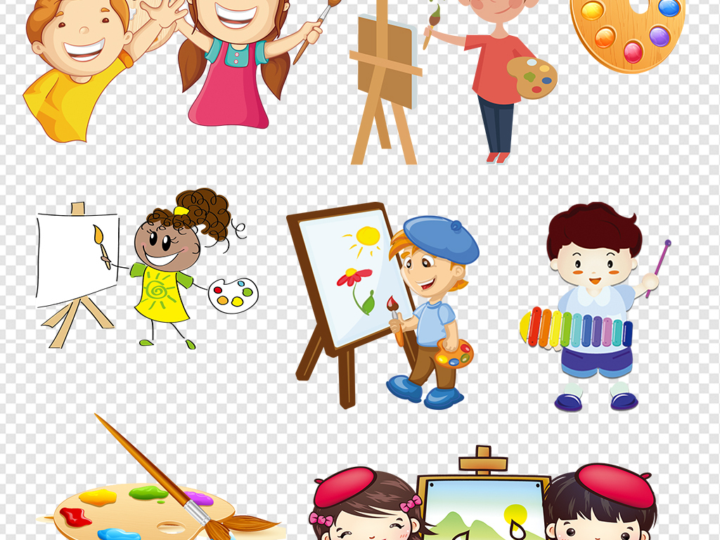 我图网提供精品流行卡通儿童小学生画画美术课素材下载,作品模板源文件可以编辑替换,设计作品简介: 卡通儿童小学生画画美术课素材 位图, RGB格式高清大图,使用软件为 Photoshop CS6(.png) 教儿童学画画 涂画画素材 儿童画画背景模版展板