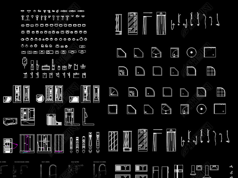 卫生洁具浴室水龙头cad合集图库大全图片下载