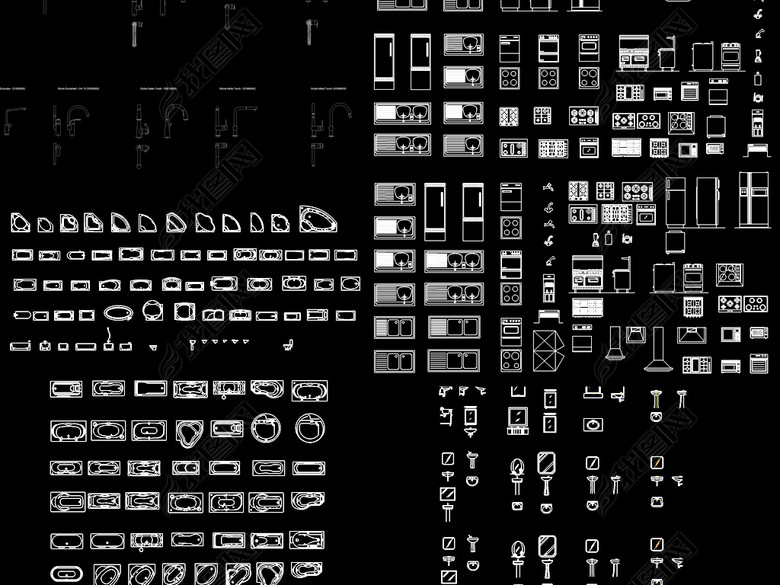 卫生洁具浴室水龙头cad合集图库大全图片下载