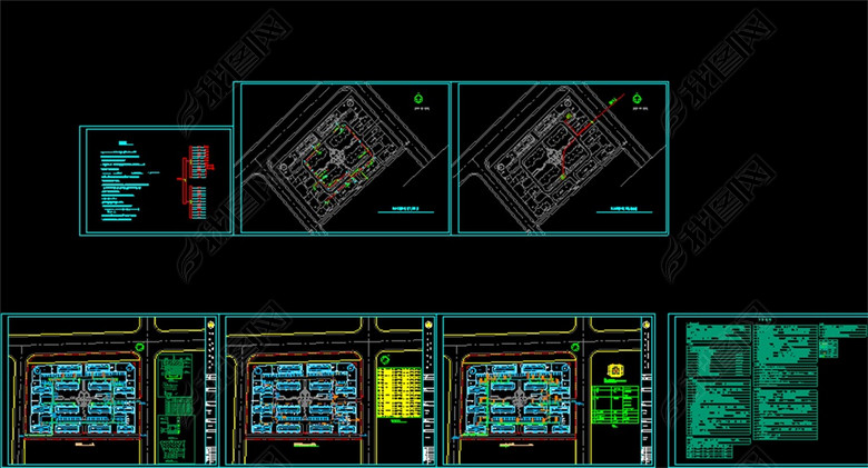 住宅小区水电暖通消防外网CAD总平面图图片