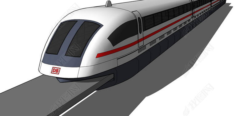 上海地铁高铁动车车站列车轨道车SU模型(图片