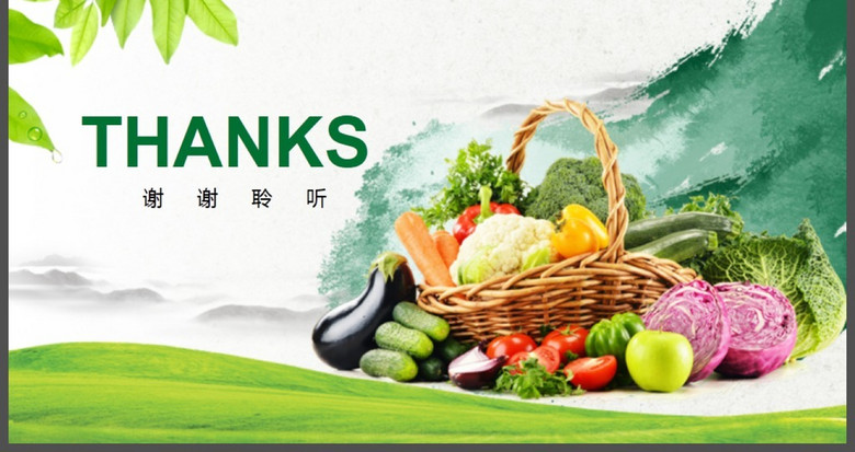 绿色有机蔬菜健康养生蔬果生鲜介绍ppt(图片编