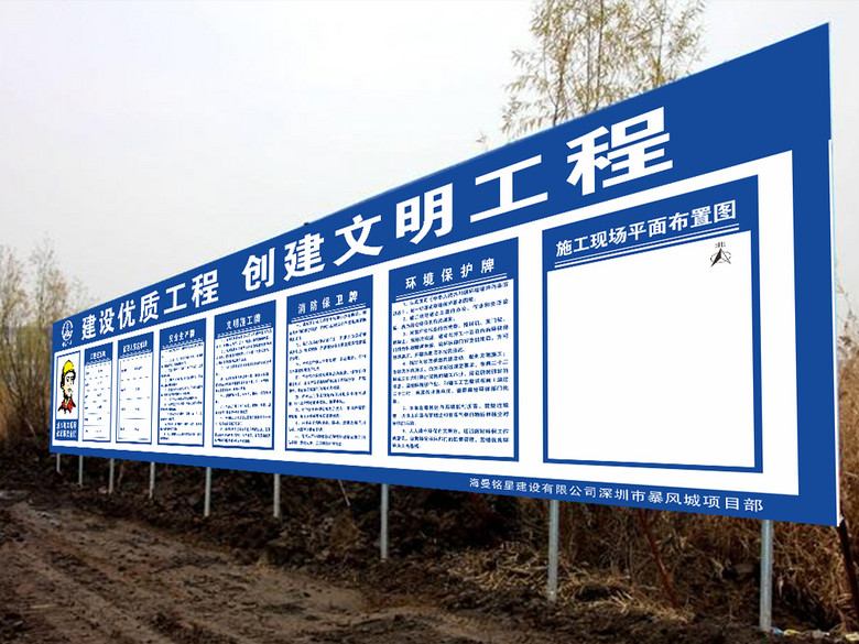 建筑工地施工工地五牌一图标准模板(图片编号