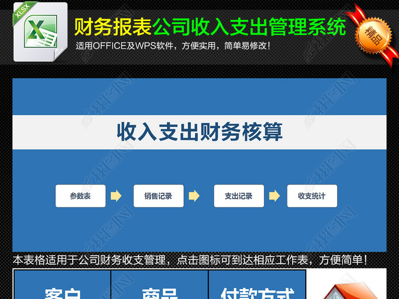 公司企业财务收入支出核算表格系统图片下载x