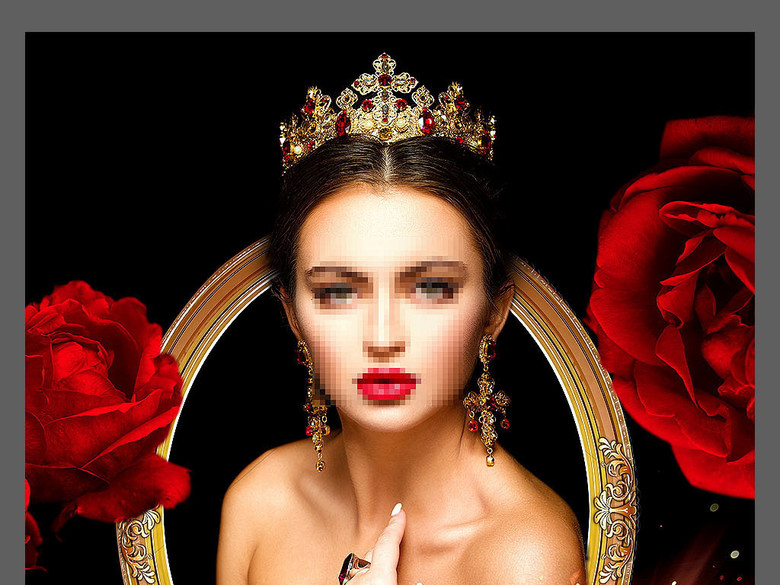 高档黑色玫瑰时尚女王海报彩妆广告(图片编号:16422771)_ 美容整形海报_我图网