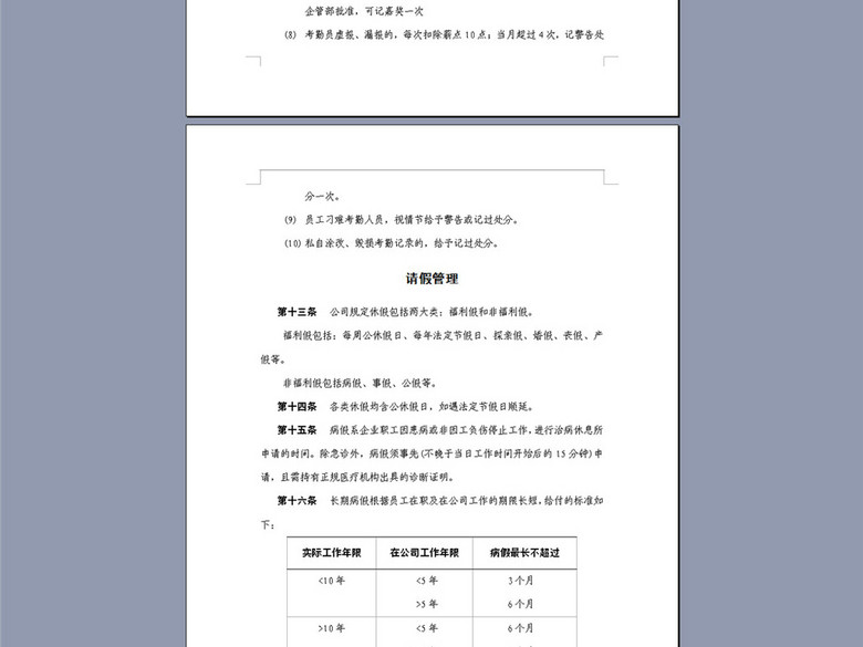 某特殊钢公司考勤及劳动纪律管理制度7页(图片